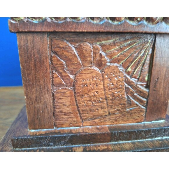 VTG SHEPHERDS WAY Hand Carved Closed Collection Bank Secrets Box Christian Theme - Picture 3 of 11